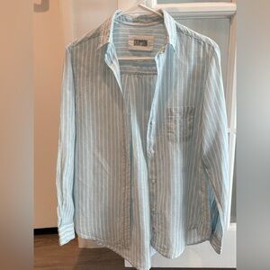 Grayson Sky Blue Striped Casual Linen Shirt